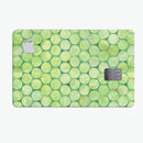 Green Sorted Large Watercolor Polka Dots - Premium Protective Decal Skin-Kit for the Apple Credit Card