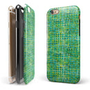 Green Textured Triangle Pattern iPhone 6/6s or 6/6s Plus 2-Piece Hybrid INK-Fuzed Case