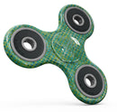 Green Textured Triangle Pattern Full-Body Fidget Spinner Skin-Kit