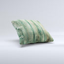Green Tinted Wood Planks ink-Fuzed Decorative Throw Pillow