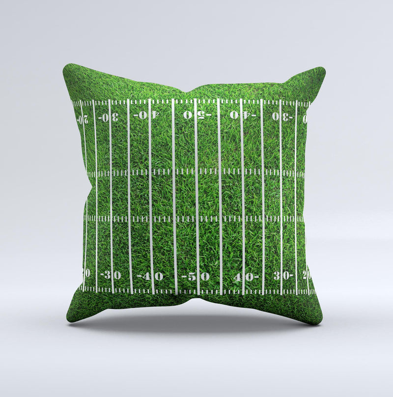 Green Turf Football Field InkFuzed Decorative Throw Pillow DesignSkinz