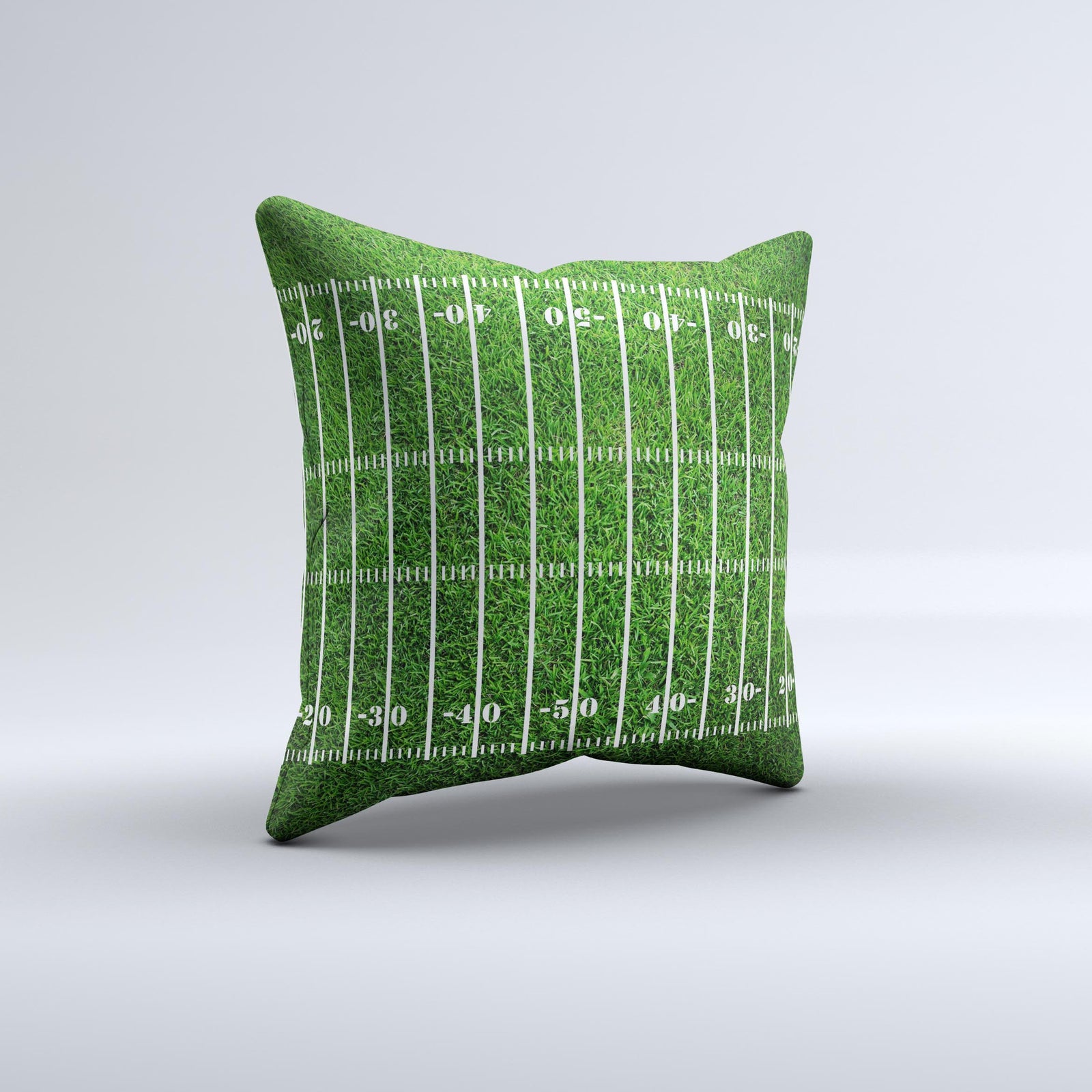 Green Turf Football Field InkFuzed Decorative Throw Pillow DesignSkinz