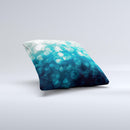 Green Unfocused Orbs Of Light ink-Fuzed Decorative Throw Pillow
