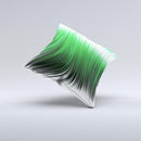 Green Vector Swirly HD Strands Ink-Fuzed Decorative Throw Pillow