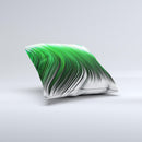 Green Vector Swirly HD Strands Ink-Fuzed Decorative Throw Pillow