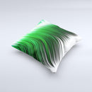 Green Vector Swirly HD Strands Ink-Fuzed Decorative Throw Pillow