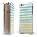 Green WaterColor Ombre Stripes iPhone 6/6s or 6/6s Plus 2-Piece Hybrid INK-Fuzed Case