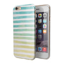 Green WaterColor Ombre Stripes iPhone 6/6s or 6/6s Plus 2-Piece Hybrid INK-Fuzed Case