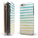Green WaterColor Ombre Stripes iPhone 6/6s or 6/6s Plus 2-Piece Hybrid INK-Fuzed Case