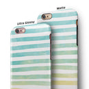 Green WaterColor Ombre Stripes iPhone 6/6s or 6/6s Plus 2-Piece Hybrid INK-Fuzed Case