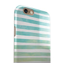 Green WaterColor Ombre Stripes iPhone 6/6s or 6/6s Plus 2-Piece Hybrid INK-Fuzed Case