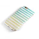 Green WaterColor Ombre Stripes iPhone 6/6s or 6/6s Plus 2-Piece Hybrid INK-Fuzed Case