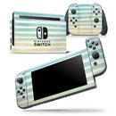 Green WaterColor Ombre Stripes - Vinyl Skin Wrap for Nintendo Switch 2, OLED, Lite, Pro Controller, Wii & Classic Handhelds