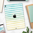 Green WaterColor Ombre Stripes - Full Body Skin Decal for the Apple iPad Pro 12.9", 11", 10.5", 9.7", Air or Mini (All Models Available)
