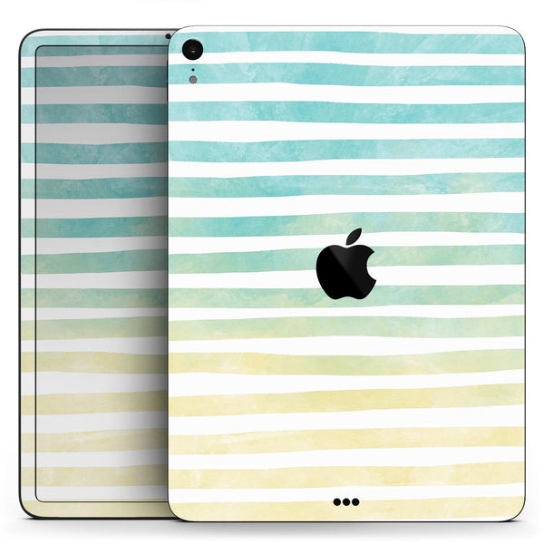 Green WaterColor Ombre Stripes - Full Body Skin Decal for the Apple iPad Pro 12.9", 11", 10.5", 9.7", Air or Mini (All Models Available)
