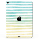 Green WaterColor Ombre Stripes - Full Body Skin Decal for the Apple iPad Pro 12.9", 11", 10.5", 9.7", Air or Mini (All Models Available)