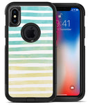 Green WaterColor Ombre Stripes - iPhone X OtterBox Case & Skin Kits