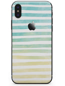 Green WaterColor Ombre Stripes - iPhone X Skin-Kit