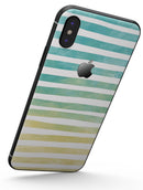 Green WaterColor Ombre Stripes - iPhone X Skin-Kit