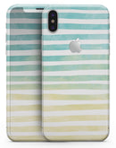 Green WaterColor Ombre Stripes - iPhone X Skin-Kit