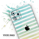 Green WaterColor Ombre Stripes - Vinyl Skin Wrap for iPhone 17 Pro Max, 17 Pro, 17 Air, 17, 16 & All Models — Soft Matte or Ultra Gloss