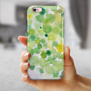 Green WaterColor Texture iPhone 6/6s or 6/6s Plus 2-Piece Hybrid INK-Fuzed Case