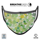 Green WaterColor Texture - Made in USA Mouth Cover Unisex Anti-Dust Cotton Blend Reusable & Washable Face Mask with Adjustable Sizing for Adult or Child