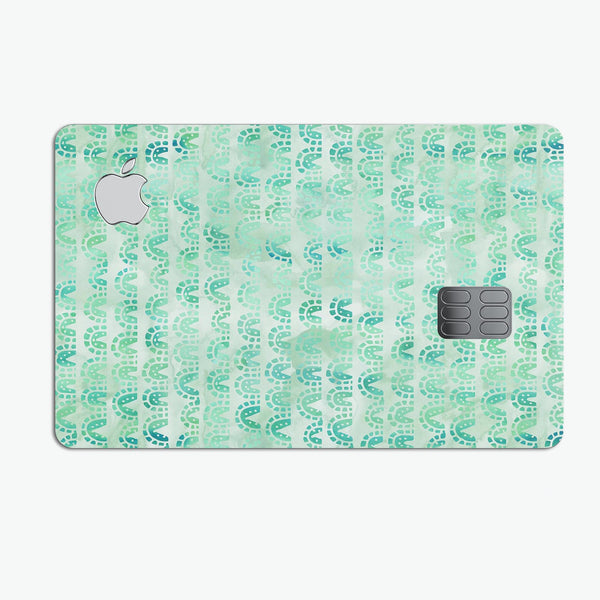 Green Watercolor Arches Pattern - Premium Protective Decal Skin-Kit for the Apple Credit Card