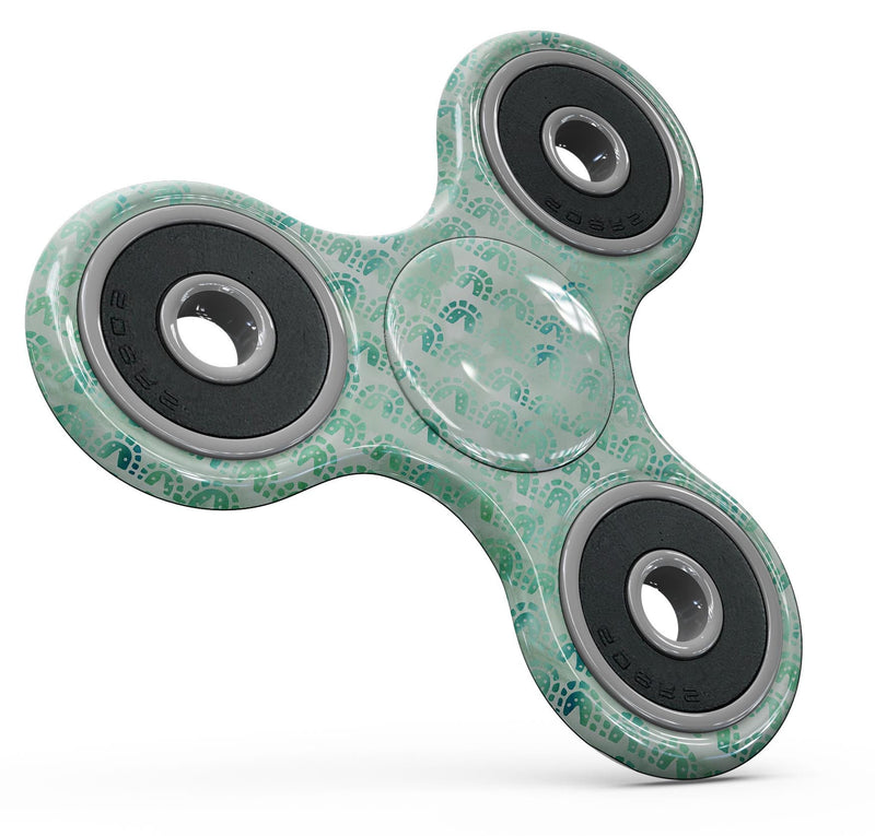 Green Watercolor Arches Pattern Full-Body Fidget Spinner Skin-Kit