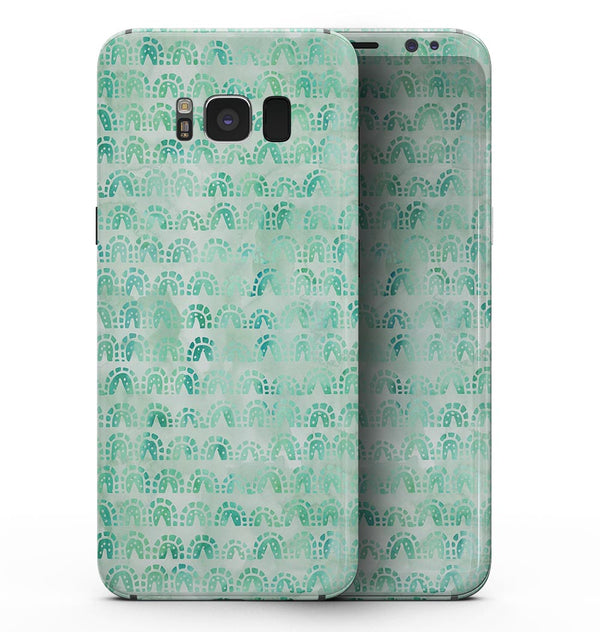 Green Watercolor Arches Pattern - Samsung Galaxy S8 Full-Body Skin Kit