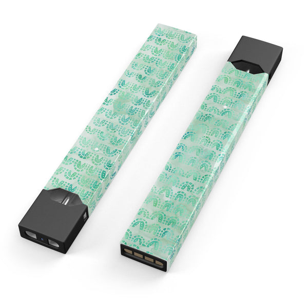 Green Watercolor Arches Pattern - Premium Decal Protective Skin-Wrap Sticker compatible with the Juul Labs vaping device