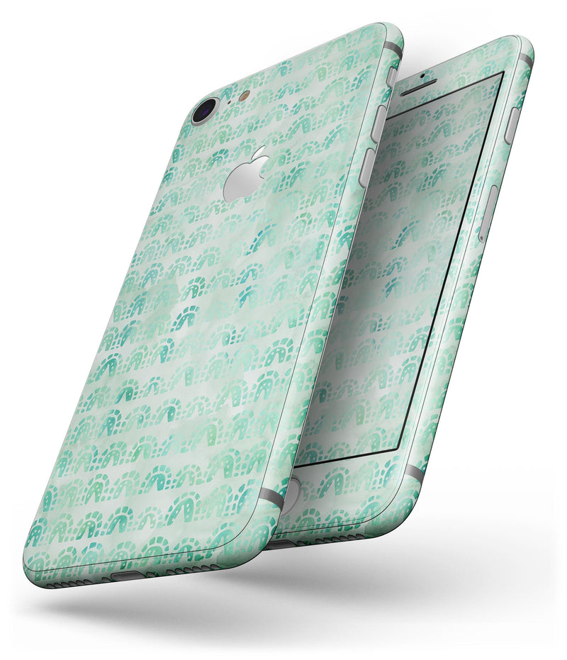 Green Watercolor Arches Pattern - Skin-kit for the iPhone 8 or 8 Plus
