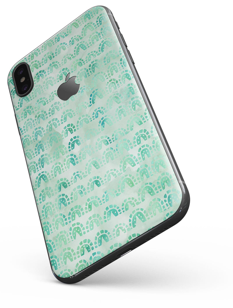 Green Watercolor Arches Pattern - iPhone X Skin-Kit