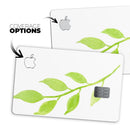 Green Watercolor Branch - Premium Protective Decal Skin-Kit for the Apple Credit Card