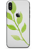 Green Watercolor Branch - iPhone X Skin-Kit