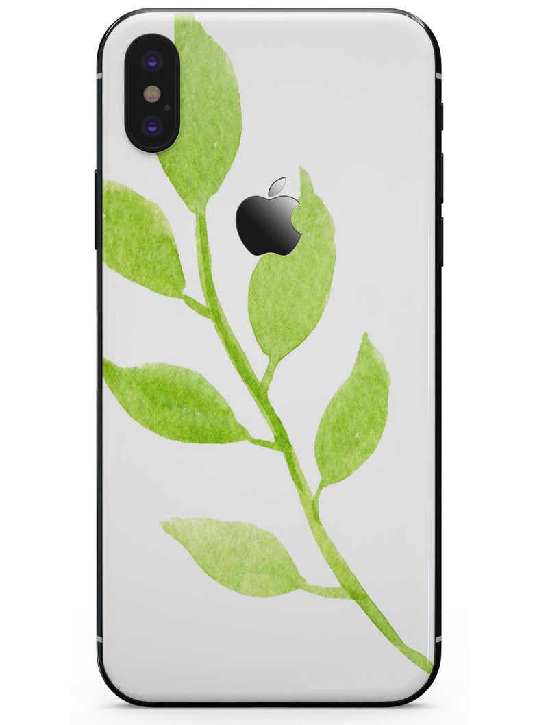 Green Watercolor Branch - iPhone X Skin-Kit