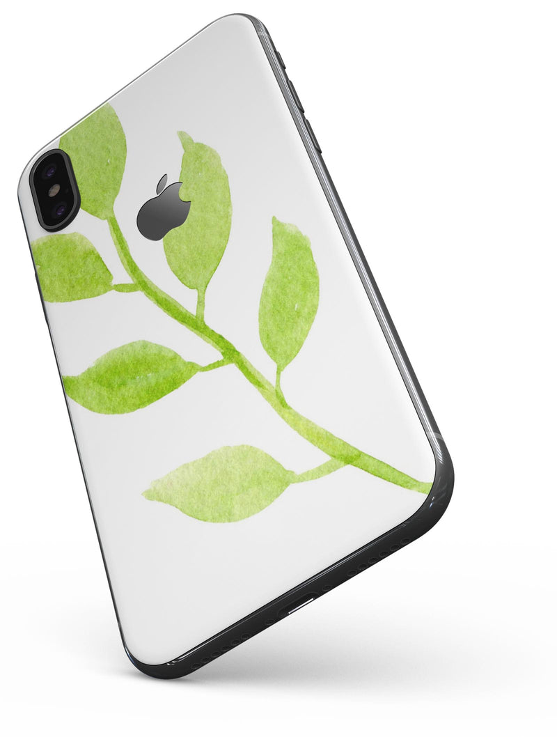 Green Watercolor Branch - iPhone X Skin-Kit
