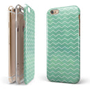 Green Watercolor Chevron iPhone 6/6s or 6/6s Plus 2-Piece Hybrid INK-Fuzed Case