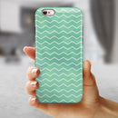 Green Watercolor Chevron iPhone 6/6s or 6/6s Plus 2-Piece Hybrid INK-Fuzed Case