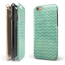 Green Watercolor Chevron iPhone 6/6s or 6/6s Plus 2-Piece Hybrid INK-Fuzed Case