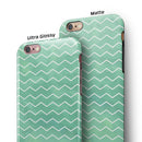 Green Watercolor Chevron iPhone 6/6s or 6/6s Plus 2-Piece Hybrid INK-Fuzed Case