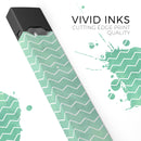 Green Watercolor Chevron - Premium Decal Protective Skin-Wrap Sticker compatible with the Juul Labs vaping device