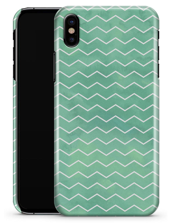Green Watercolor Chevron - iPhone X Clipit Case