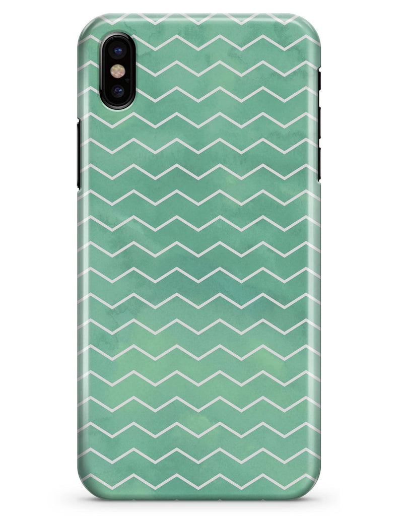 Green Watercolor Chevron - iPhone X Clipit Case