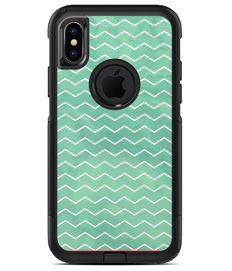 Green Watercolor Chevron - iPhone X OtterBox Case & Skin Kits