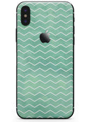 Green Watercolor Chevron - iPhone X Skin-Kit