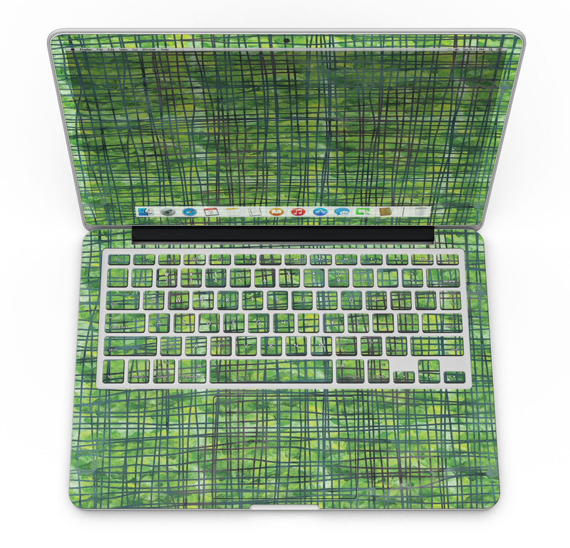 Green Watercolor Cross Hatch - MacBook Pro with Retina Display Full-Coverage Skin Kit