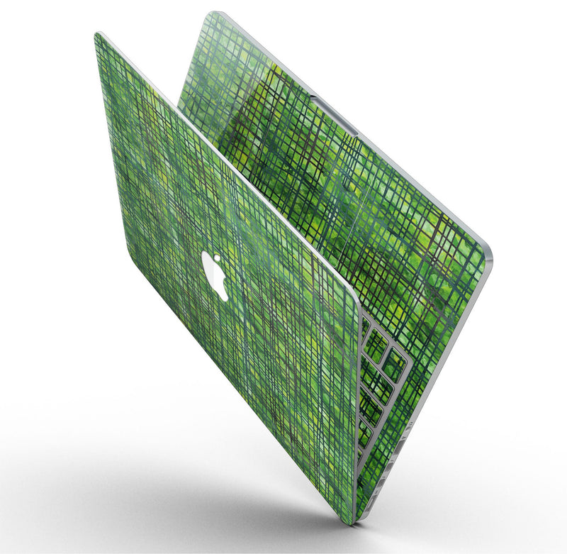 Green Watercolor Cross Hatch - MacBook Pro with Retina Display Full-Coverage Skin Kit
