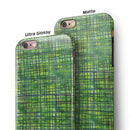 Green Watercolor Cross Hatch iPhone 6/6s or 6/6s Plus 2-Piece Hybrid INK-Fuzed Case
