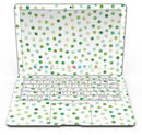 Green Watercolor Dots over White - MacBook Air Skin Kit
